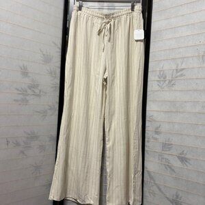 Altar'd State Women's Wide Leg Linen Pants XL Striped Boho Coastal Grandma Relax